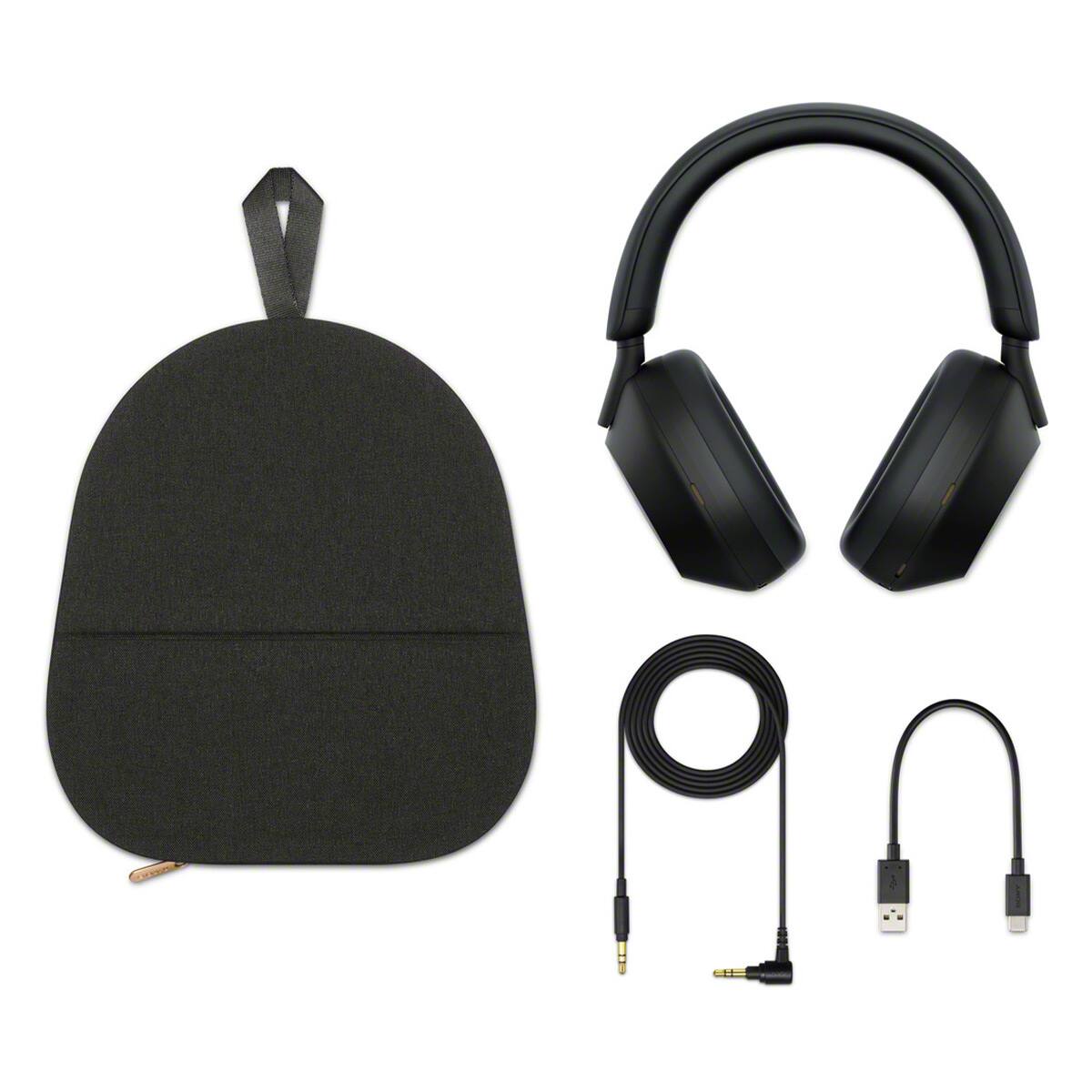 Alt View 9. Sony - Sony WH-1000XM5 Wireless Noise Cancelling Over-Ear Headphones Bundle with gSport Accessory Kit - Black.