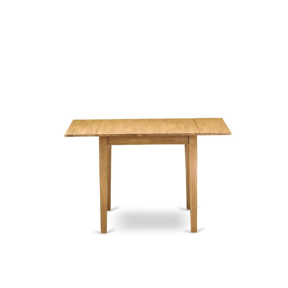 Back. East West Furniture - 1NDAB3-OAK-04 Dining Table Set 3 Pc - Two Dining Room Chairs and a Modern Dining Table - Oak Finish Wood - Light Fawn - Oak.