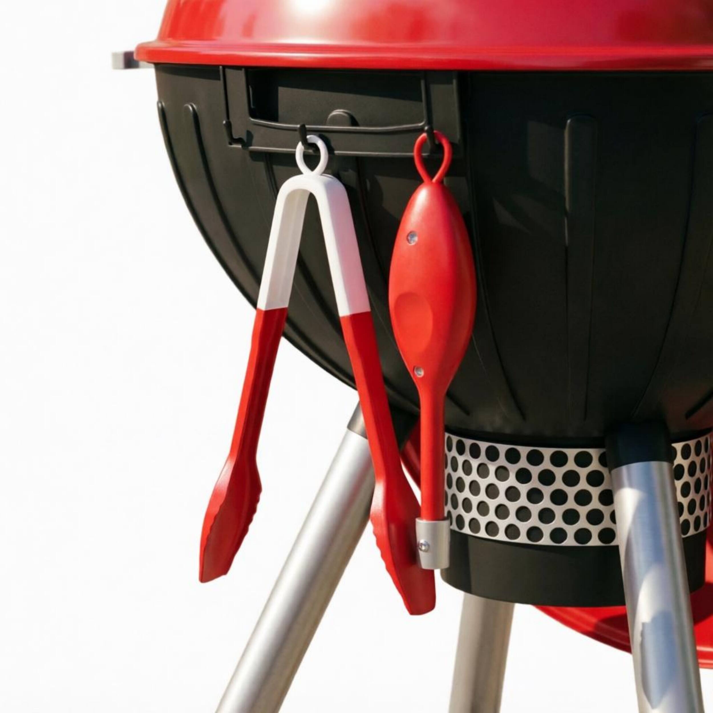 Front. KyyWee - Interactive Kids BBQ Grill Pretend Cooking Playset with Sound, Light and 40-Piece Accessories.