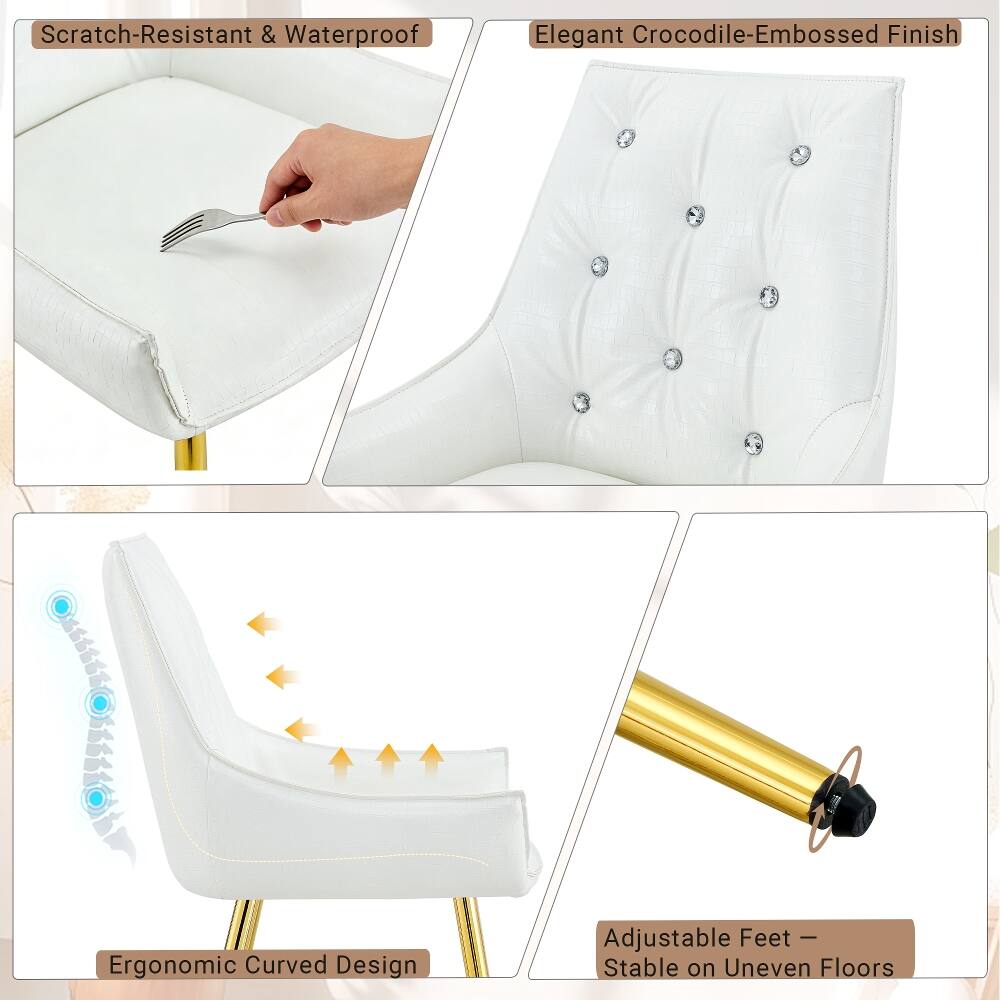 - Scratch-Resistant & Waterproof
- Elegant Crocodile-Embossed Finish
- Ergonomic Curved Design
- Adjustable Feet - Stable on Uneven Floors