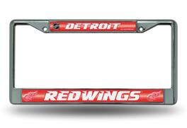 Rico Industries - Detroit Red Wings NHL Sparkly Glitter Bling Look Chrome License Plate Frame - Multi