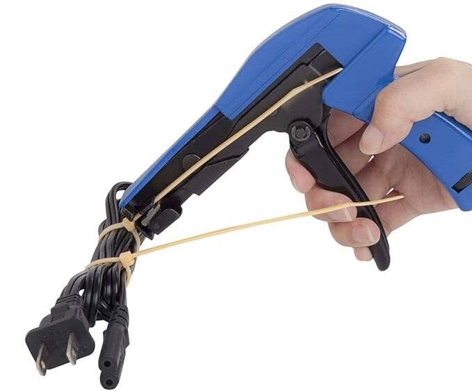 Front. Grizzly Supply - Metal Cable Tie Tensioning Tool, up to 50lb/.19" wide Nylon Cable Ties - Blue.