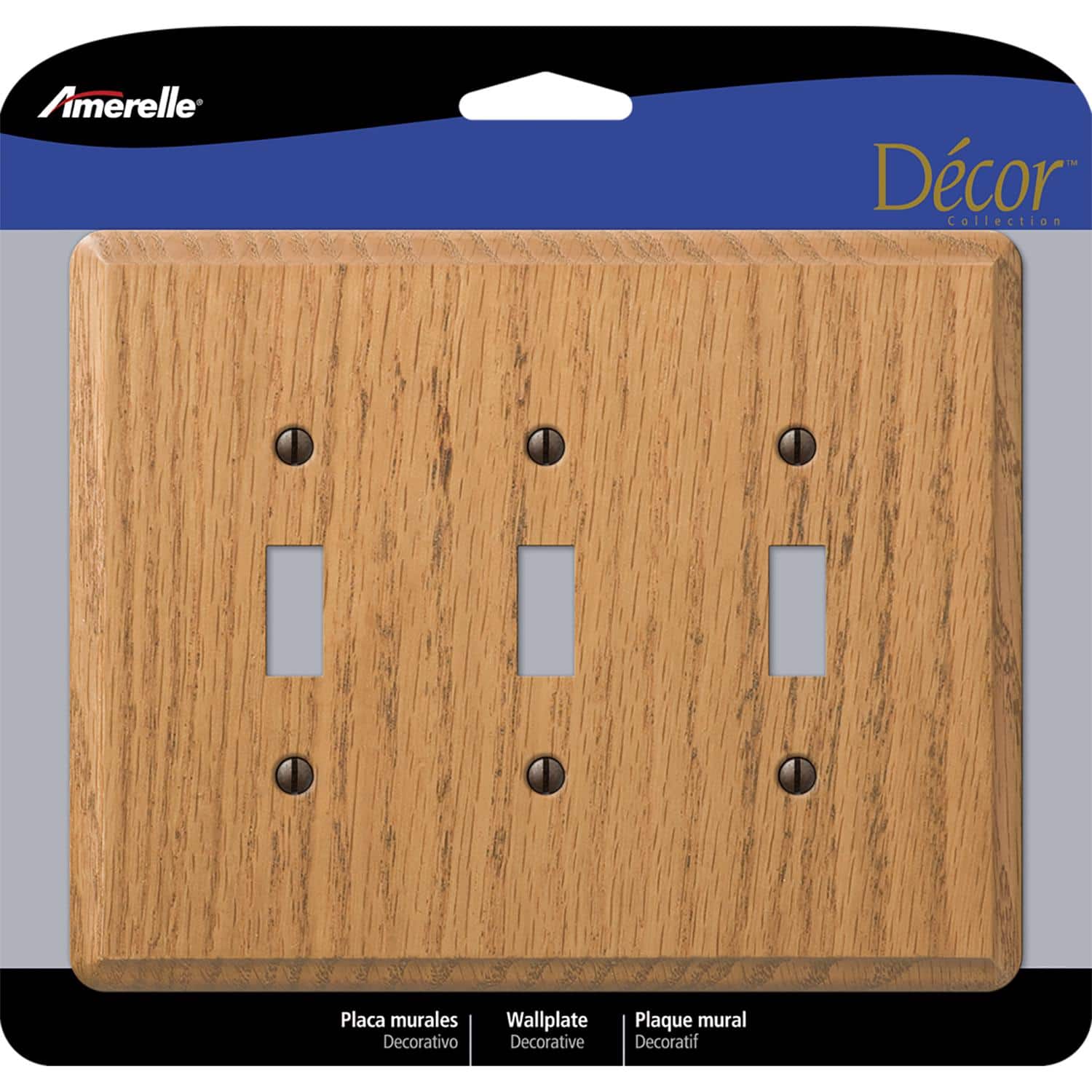 AMERELLE - Contemporary 3 gang Wood Toggle Wall Plate 1 pk - Brown price history on PriceWatchPro