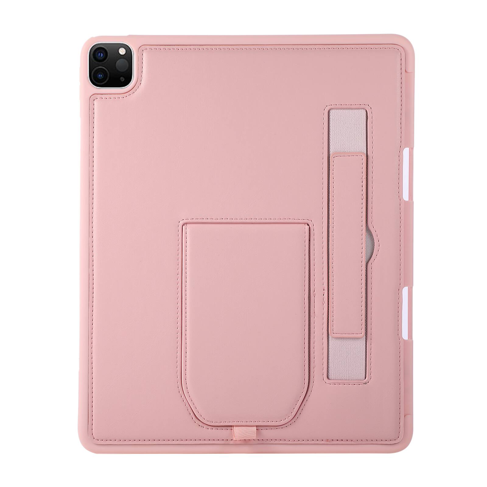 Alt View 2. Dteck - Shockproof Case for Apple iPad Air (M4) 13" 2026 with Hand Strap and Foldable Kickstand, PU Leather TPU Protective Cover - Pink.