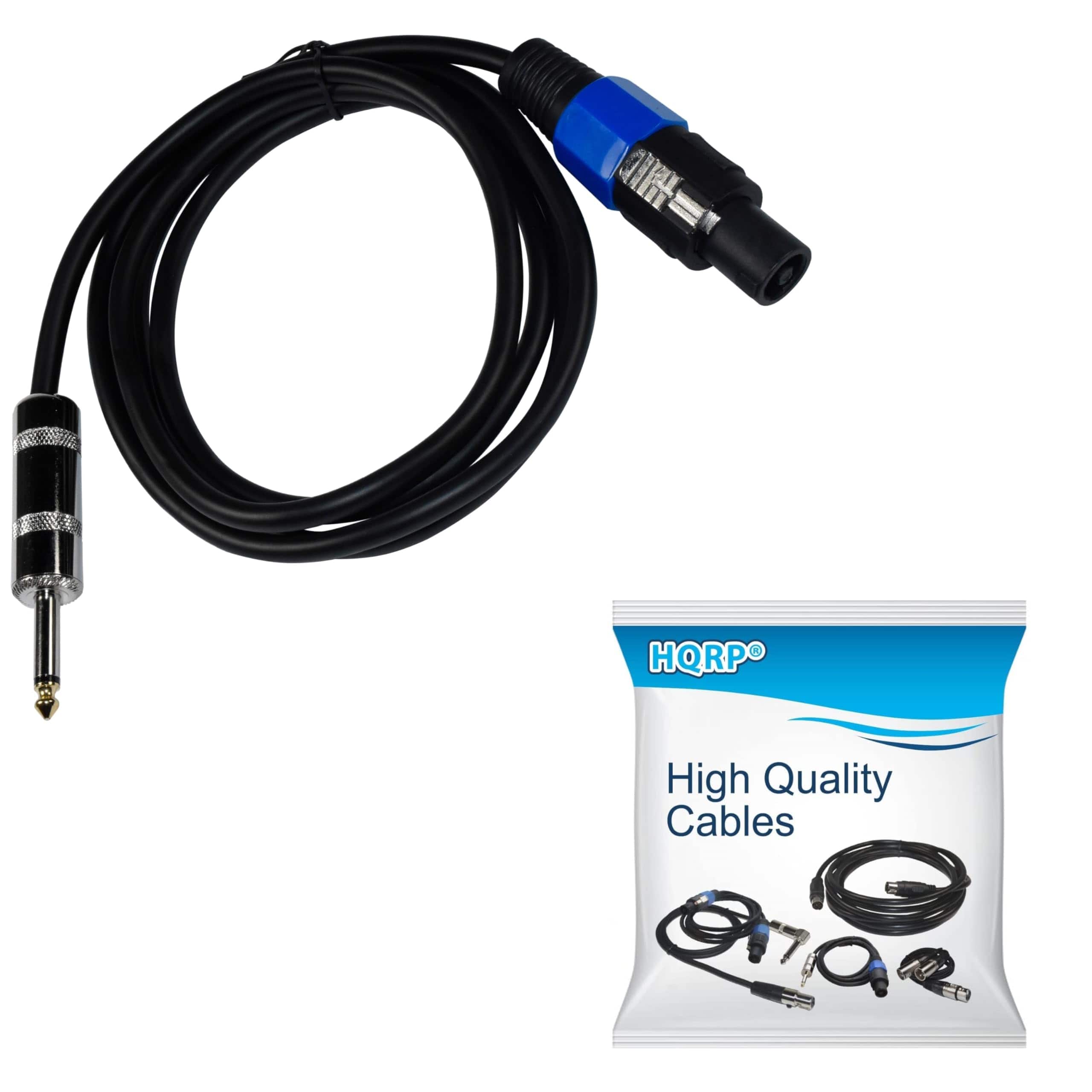 HQRP - Speakon to 1/4 in TS Mono Speaker Cable 6 ft Locking Connector - Black