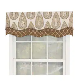 RLF Home - Yorkshire Window Treatment Glory Valance 3" Rod Pocket 50" x 16" Cafe - Café