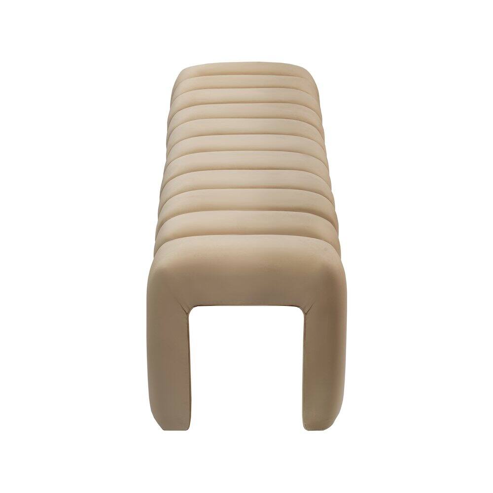 Alt View 2. Meridian Furniture - Andaz Camel Bench - Gray.