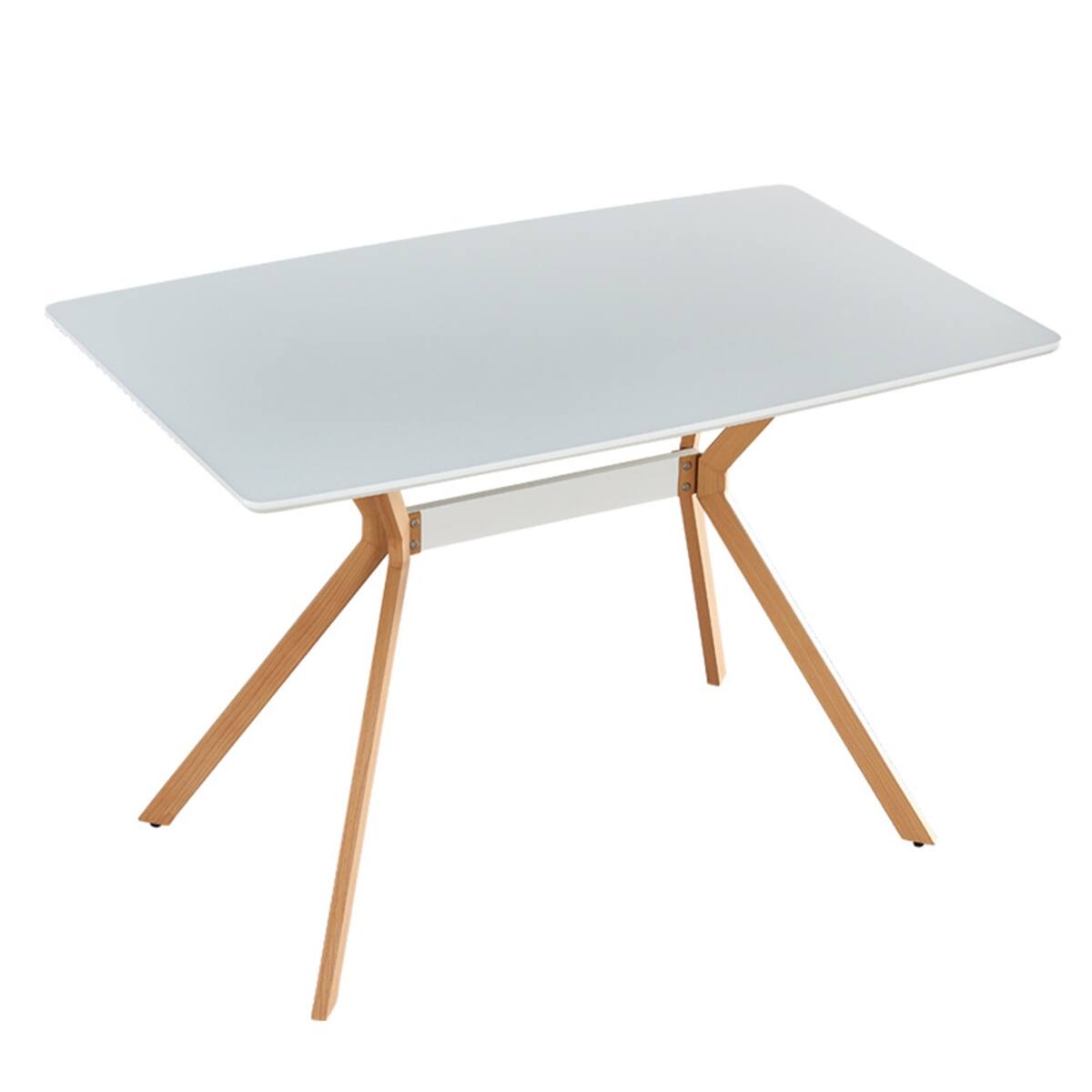 Alt View 6. Loheer - Loheer Modern White Dining Table with MDF Top and Metal Legs - White.