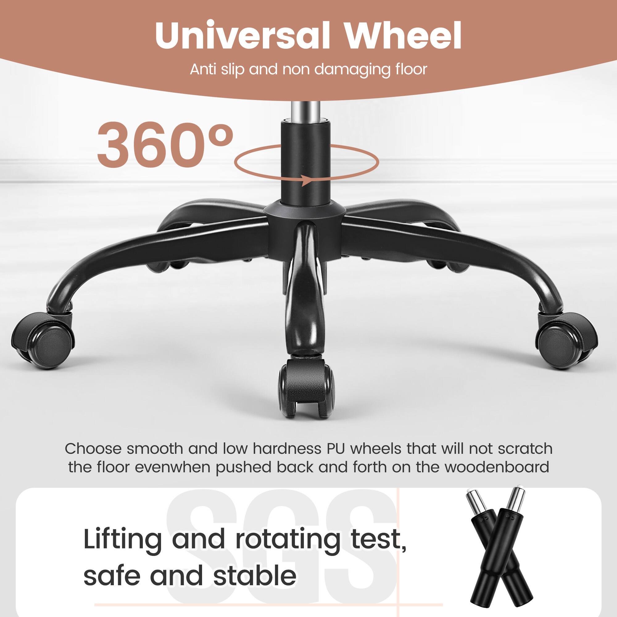 Universal Wheel  
Anti slip and non damaging floor  

360°  

Choose smooth and low hardness PU wheels that will not scratch the floor even when pushed back and forth on the woodenboard  

Lifting and rotating test, safe and stable