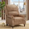 Brick Attic - 30.7-inch Wide Modern Style Faux Leather Recliner with Footrest ,Push-back Reclining,300 lb Weight Capacity - Brown