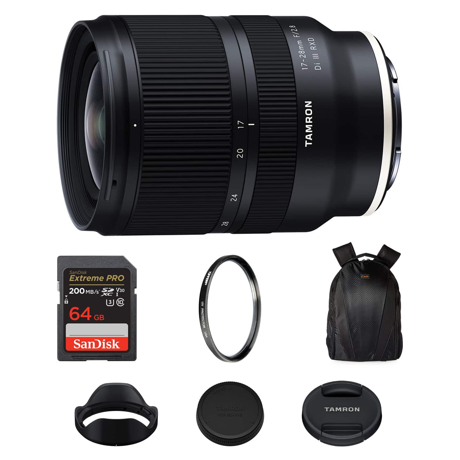 Tamron - 17-28mm f/2.8 Di III RXD Lens-Sony E+64GB Extreme SDXC+Tiffen Filter Kit - Black price history on PriceWatchPro