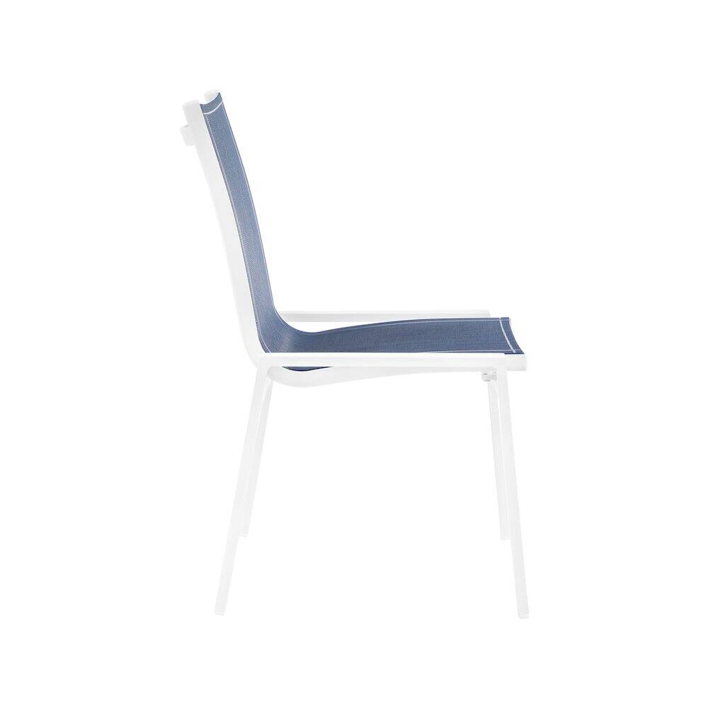 Back. Meridian Furniture - Nizuc Navy Mesh Water Resistant Fabric Outdoor Patio Dining Chair, Set of 2 - Navy Mesh Water Resistant Fabric.