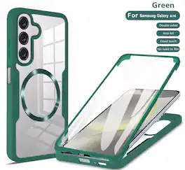 Dteck - Rugged Hybrid Magnetic Case for Samsung Galaxy A16 5G with Screen Protector Cover - Darkgreen