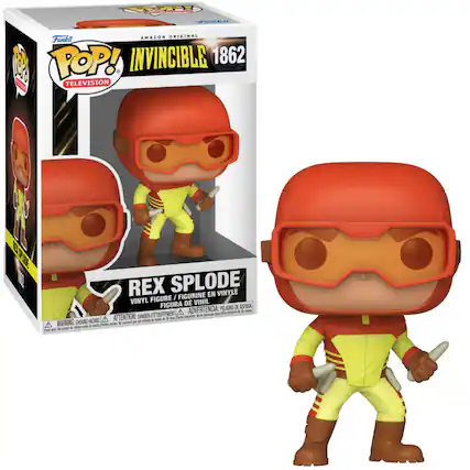 Funko POP! INVINCIBLE 1862
REX SPLODE
VINYL FIGURE / FIGURINE EN VINYLE / FIGURA DE VINIL
WARNING: CHOKING HAZARD - ATTENTION: DANGER DE SOUFFLENEMENT - ADVERTENCIA: PEQUEÑOS PIEZAS QUE PUEDE INGESTAR UN NIÑO