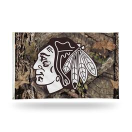 Rico Industries - Chicago Blackhawks Bold Mossy Oak Camo Design 3x5 Indoor/Outdoor Banner Flag - Multi