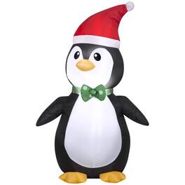 Gemmy - Airblown Christmas Inflatable Penguin with Santa Hat 42 in. Inflatable - Multicolored