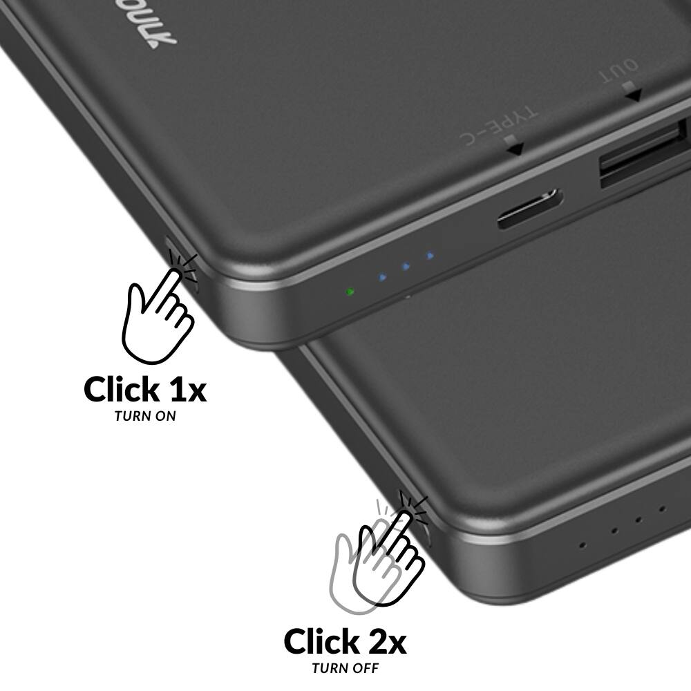 Click 1x  
TURN ON  

Click 2x  
TURN OFF