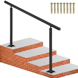 VEVOR - Outdoor Stair Railing Kit, 5 FT Handrails 0-5 Steps, Adjustable Angle Aluminum Stair Hand Rail for The Elderly - Black