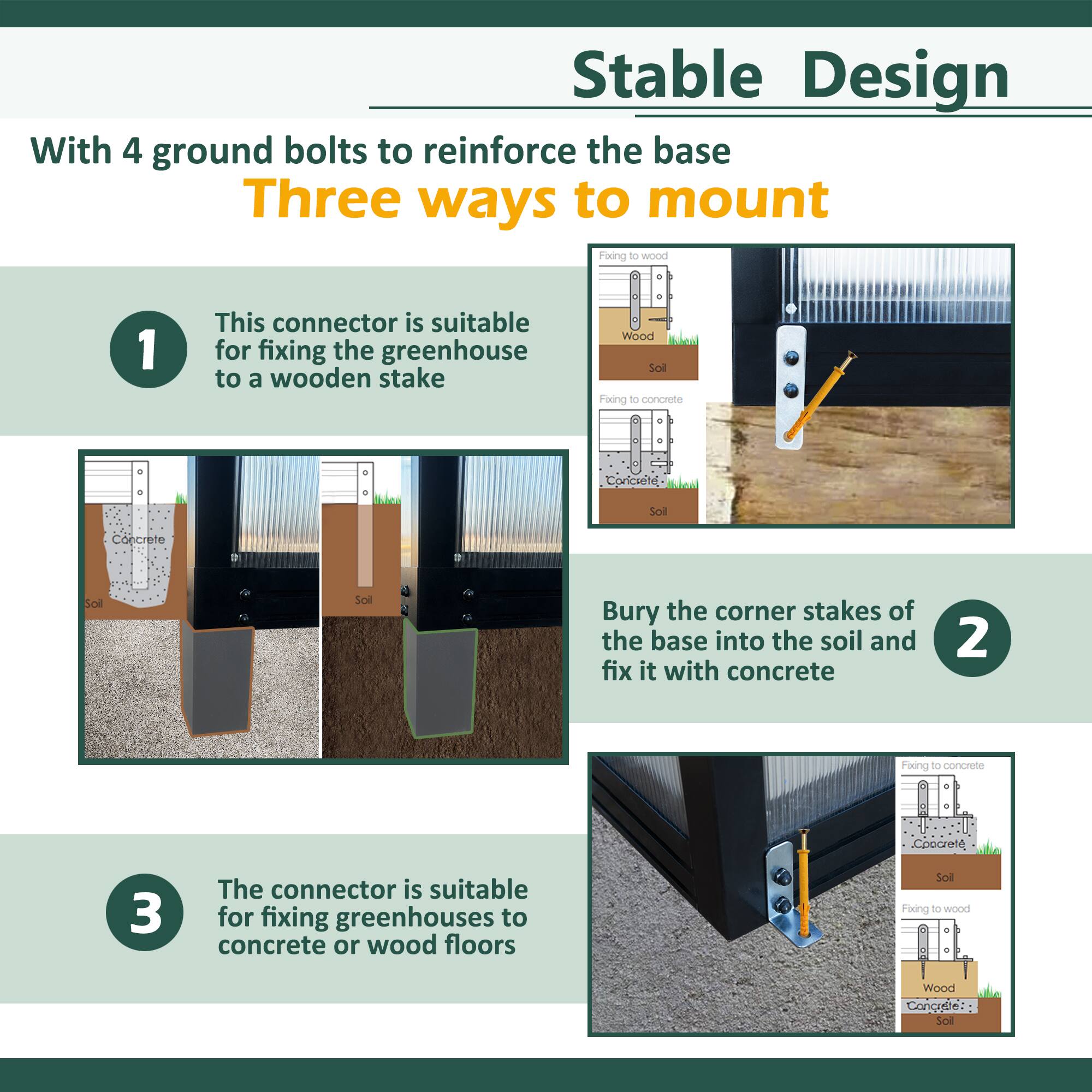 Left. TinyHomie - 6 x 10FT Outdoor Polycarbonate Greenhouse Kit with Aluminum Frame Lockable Door and Adjustable Roof Vent Backyard Patio.