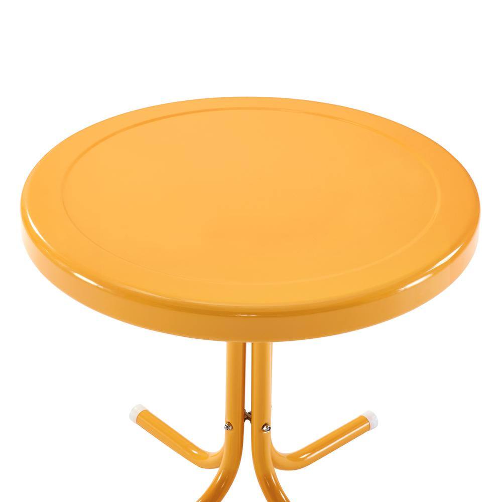Angle. Crosley Furniture - Griffith Retro Outdoor Side Table - Tangerine Gloss.