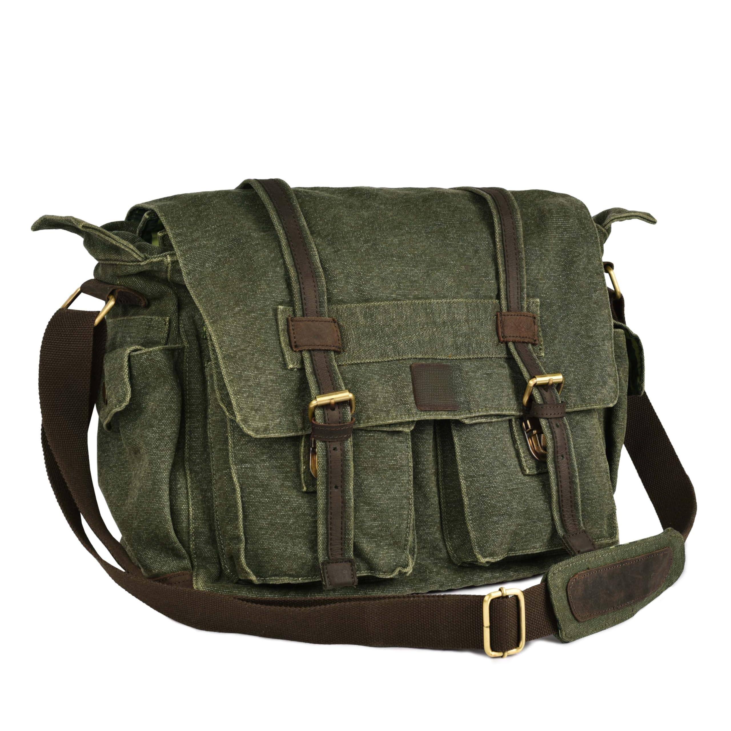 Alt View 1. Skar Audio - Canvas Messenger Shoulder Bag For Men & Women - Stylish Crossbody Satchel Office Travel Daily Use Durable - Blue.