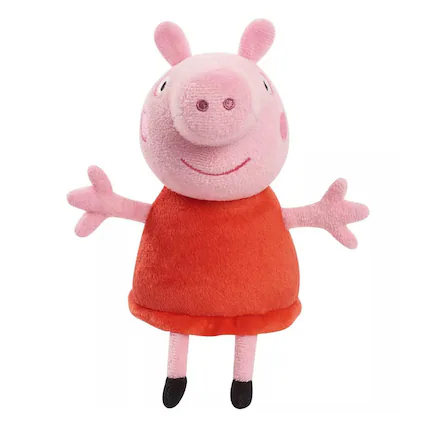 Front. Just Play - Peppa Pig 6 Inch Bean Plush | Peppa Pig Red Dress - Red.