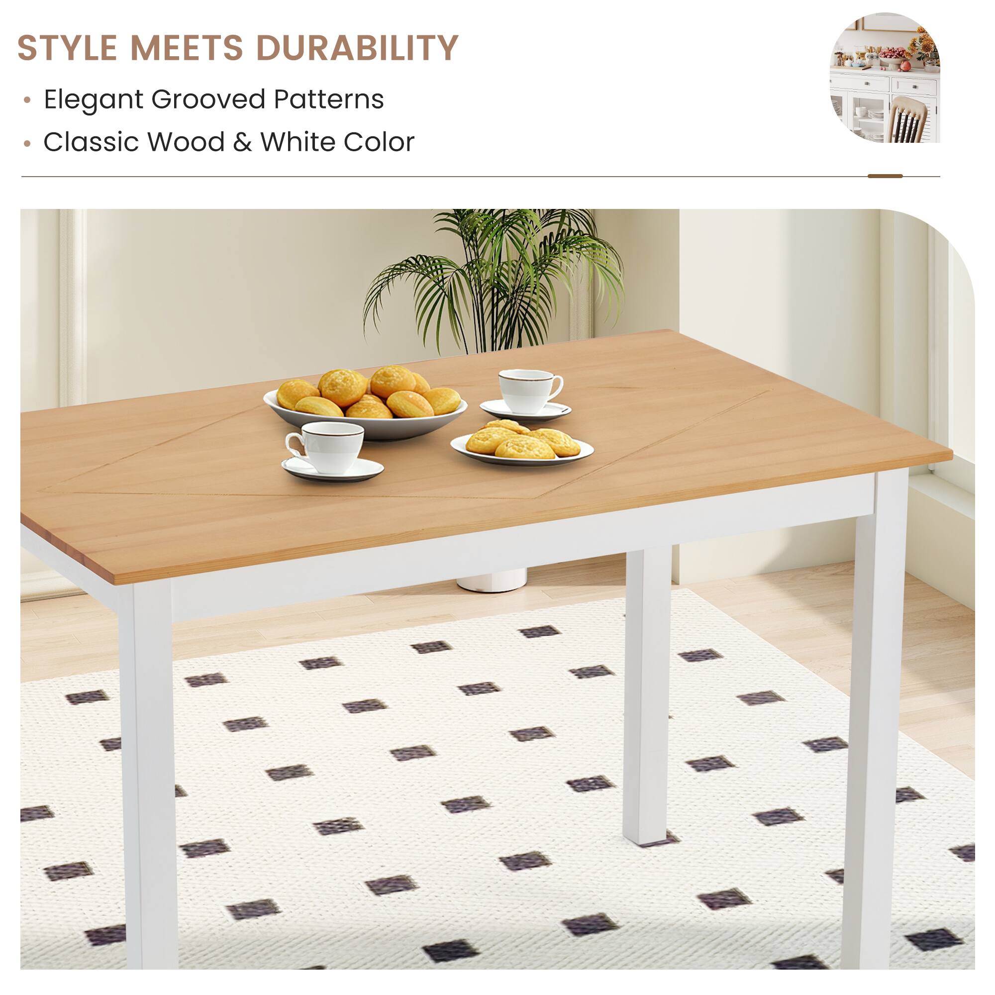 STYLE MEETS DURABILITY

- Elegant Grooved Patterns
- Classic Wood & White Color