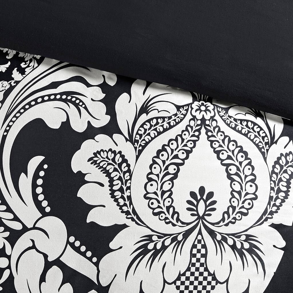 Alt View 5. Gracie Mills - Gracie Mills Muriel Damask Delight 6-Piece Duvet Cover Set - Black.