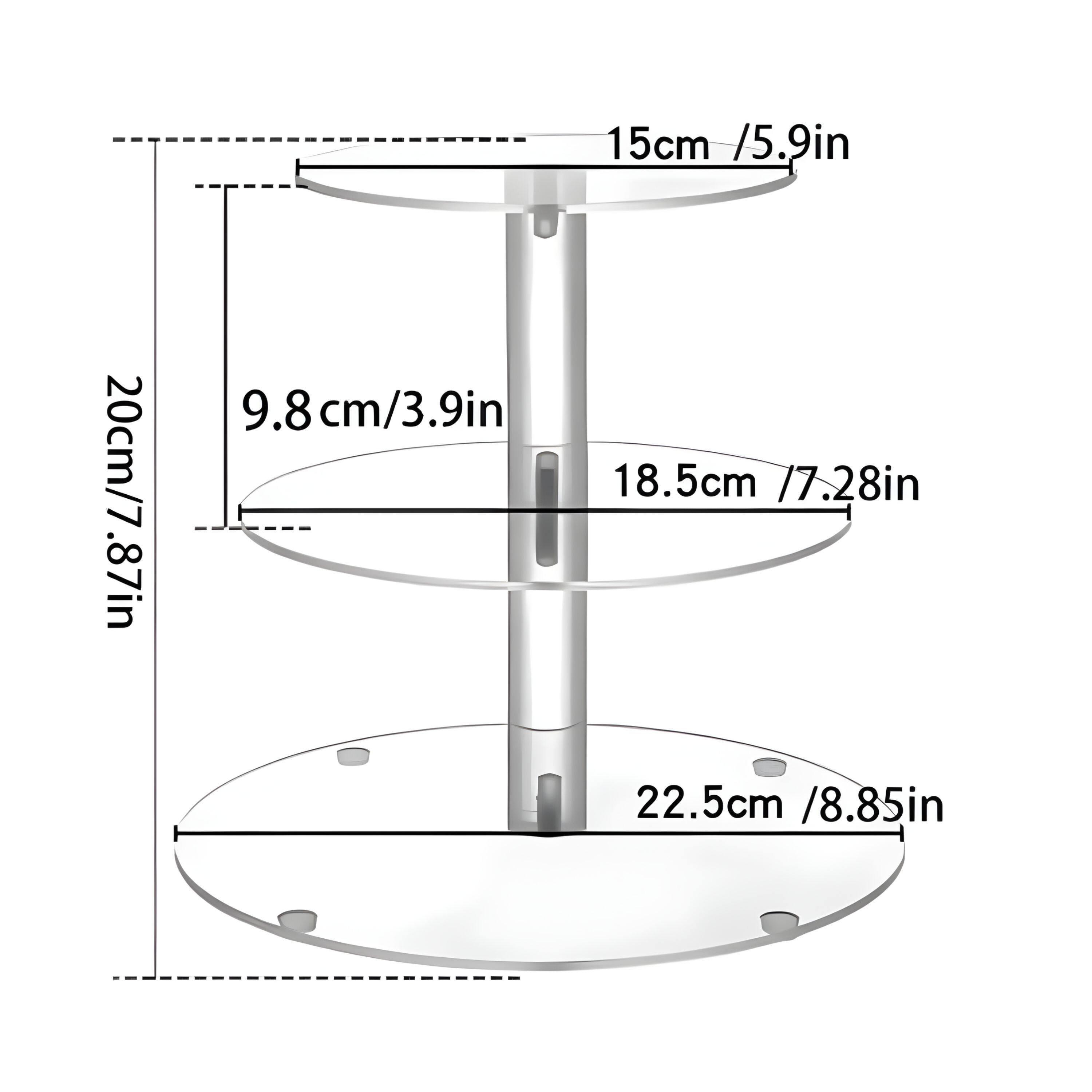 15cm / 5.9in  
20cm / 7.87in  
9.8 cm / 3.9in  
18.5cm / 7.28in  
22.5cm / 8.85in