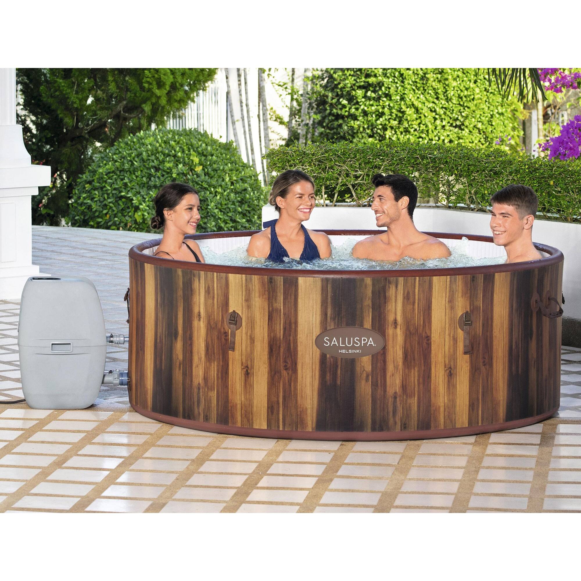 Alt View 15. Bestway - Inflatable Hot Tub Spa + 12 Filter Cartridge Refills - Gray.