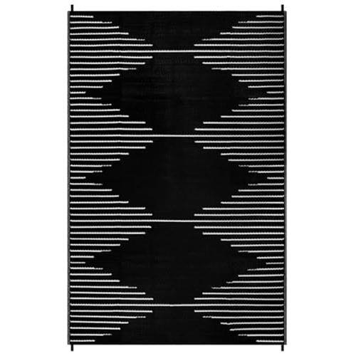 Front. Earthley Blooms - Outdoor Rug Waterproof Ft Reversible Plastic Straw Large Patio For Rv Camping Indoor Rugs Porch Deck Backya... - Black-8' x 10'.