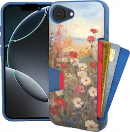Smartish - iPhone 17e/16e Wallet Case - Wallet Slayer Vol 1 - Slim Card Holder Cover - Wildflower Fields - Floral