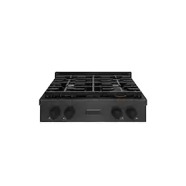 ZLINE - 30 in. Paramount Gas Rangetop with 4 Burners and Porcelain Cooktop in Black Satin Steel (SRTBS-30) - Black Satin Stainless Steel