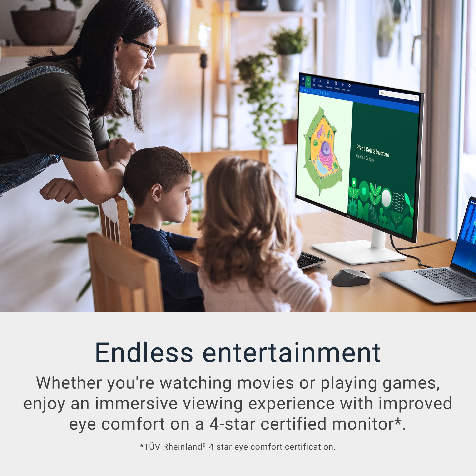Endless entertainment Whether you're watching movies or playing games, enjoy an immersive viewing experience with improved eye comfort on a 4-star certified monitor. *TV Rheinland 4-star eye comfort certification.