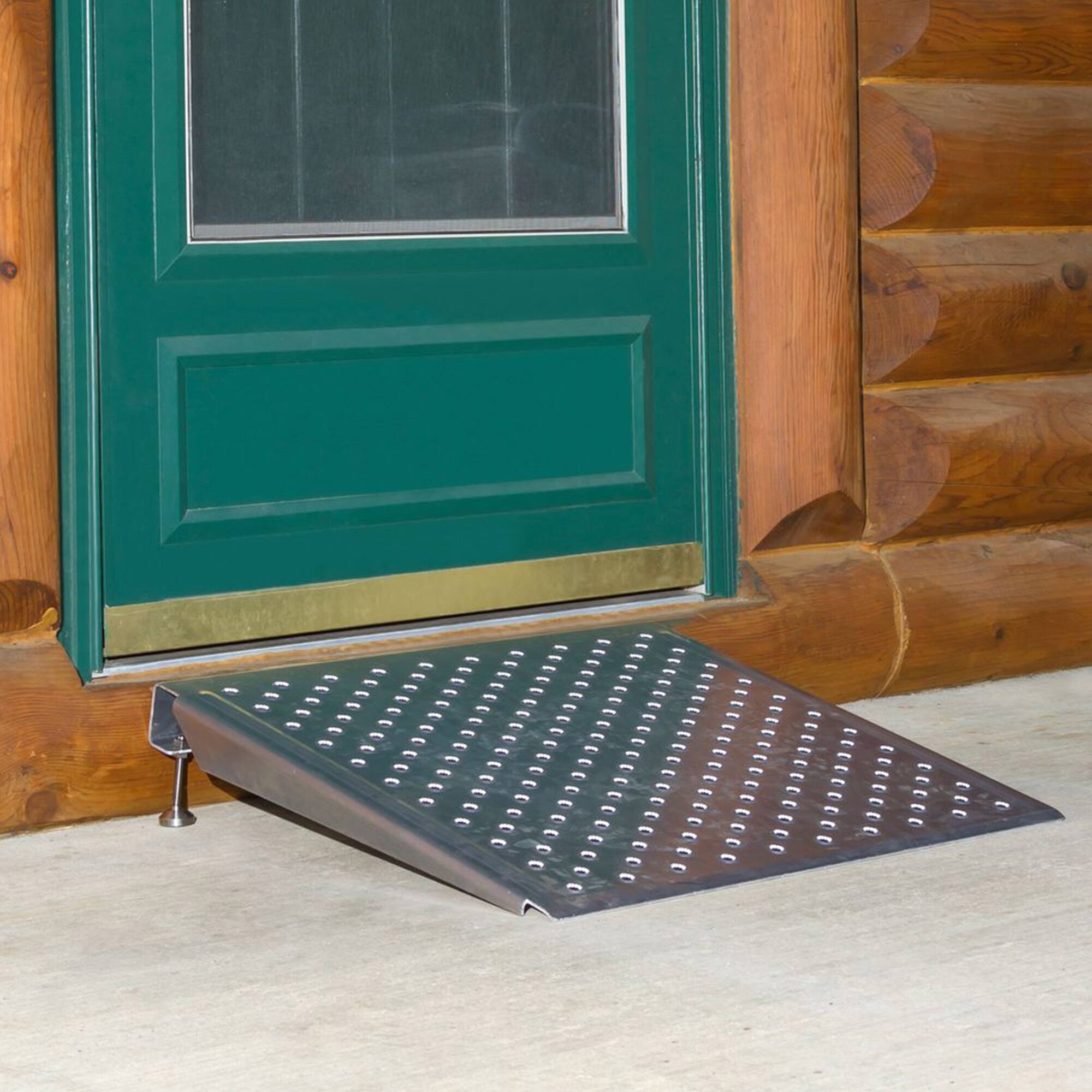 Alt View 4. Silver Spring - Silver Spring 26 Inch Adjustable Aluminum Wheelchair Door Threshold Ramp, Silver.