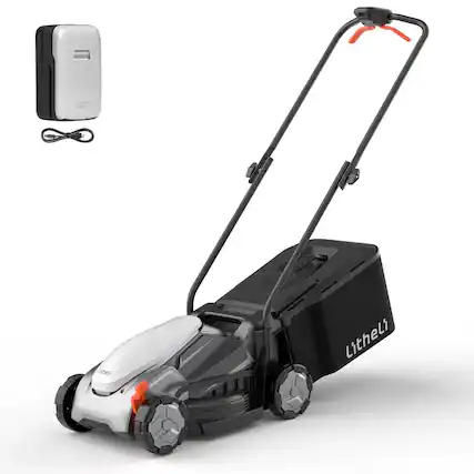 Front. Litheli - Litheli 20V U20 Series 14-Inch Cordless Brushless Lawn Mower, With 5.0Ah Battery.