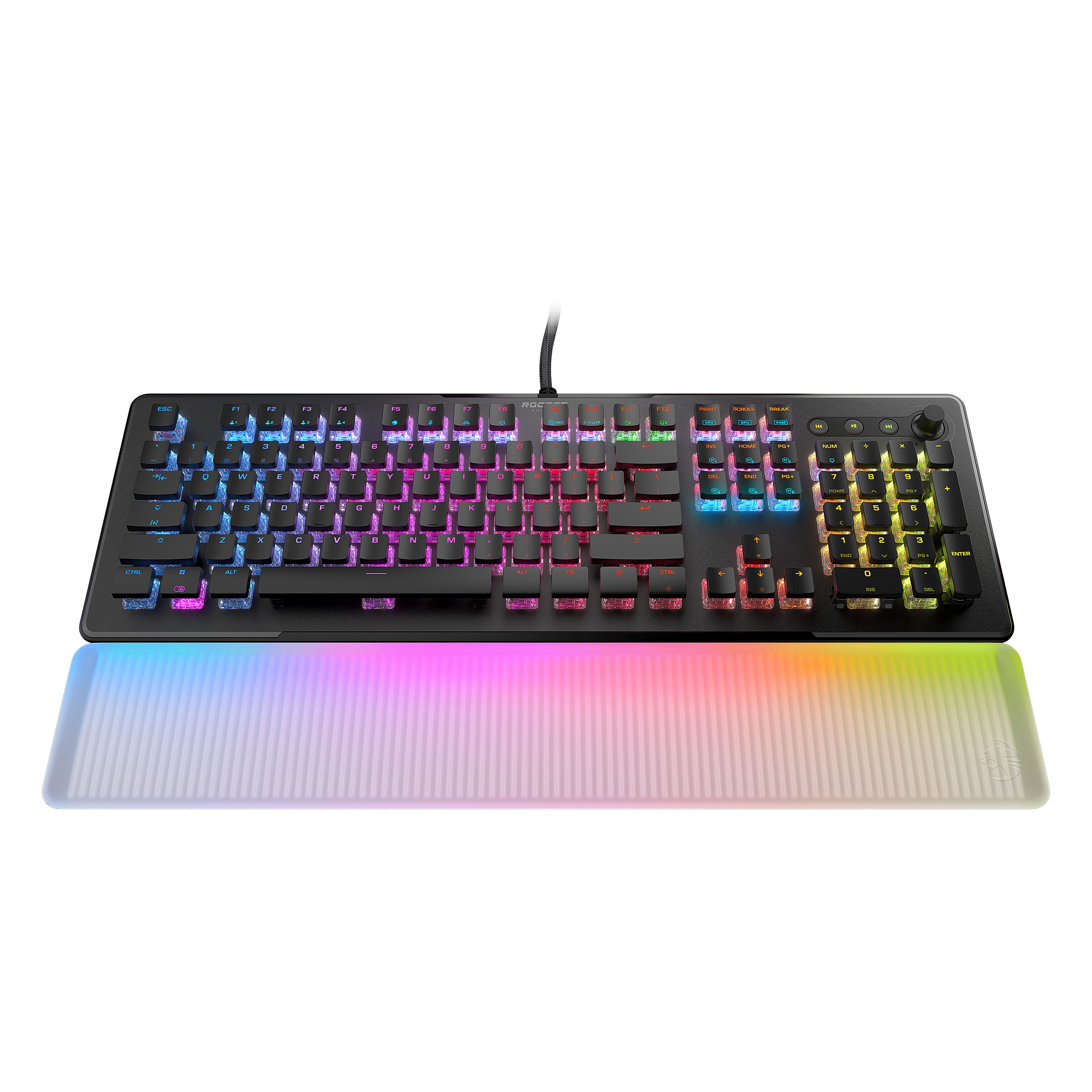 Front Zoom. ROCCAT - Vulcan II Max Full-size Wired Keyboard with Optical Titan Switch, RGB Lighting, Aluminum Top Plate and Palm Rest - Black.