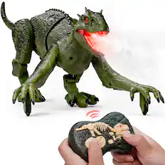 Front. Veeniix - SM32S Interactive Remote Control Dinosaur Toys for Kids 6-8,Large Walking RC Jurassic Dino for Boys , Christmas Gift - Green.