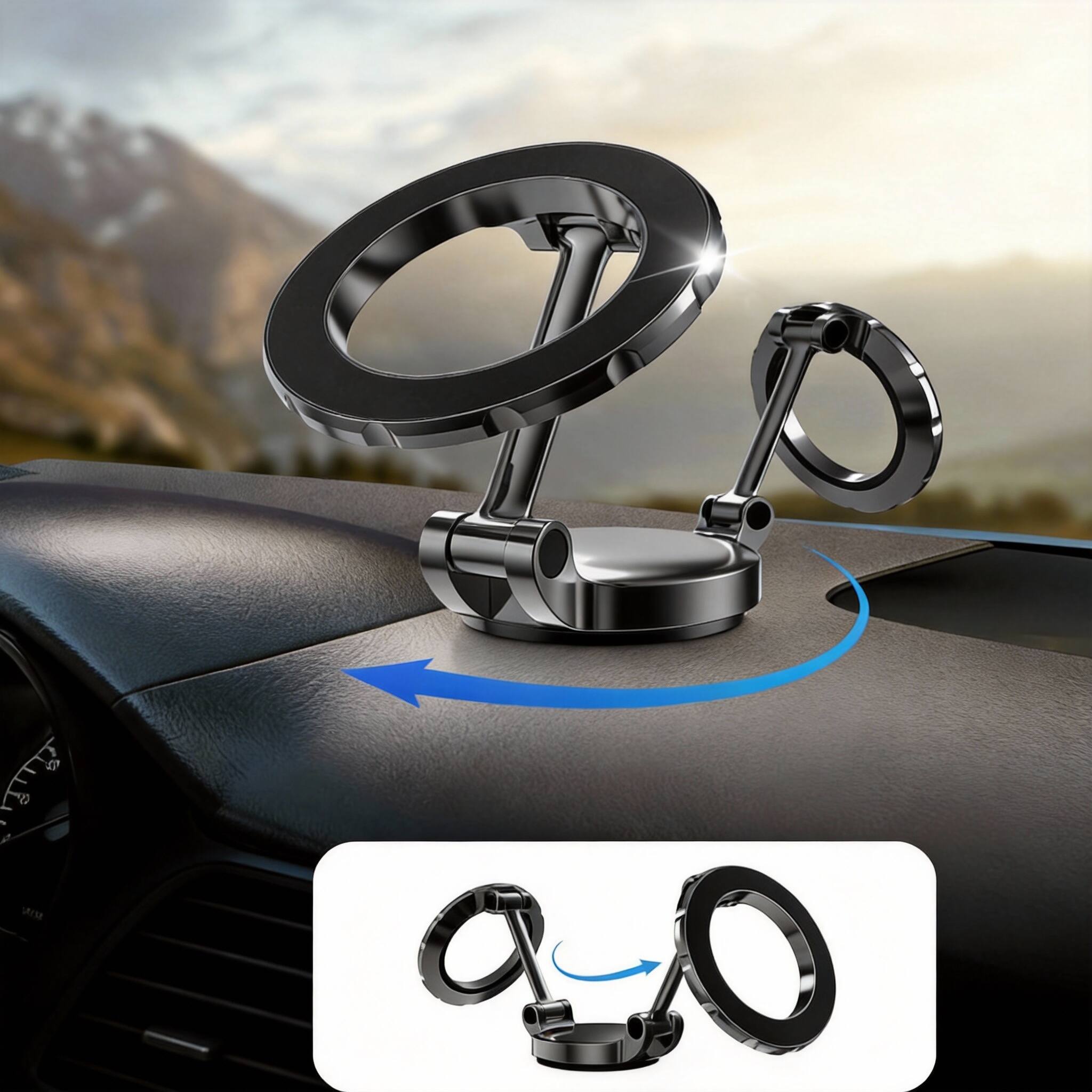 Back. METALTON - Magnetic Car Phone Holder For Magsafe 2 Pack Adjustable Zinc Alloy Ultra Dashboard Mount Gifts Owners Men W... - 1 Pack.