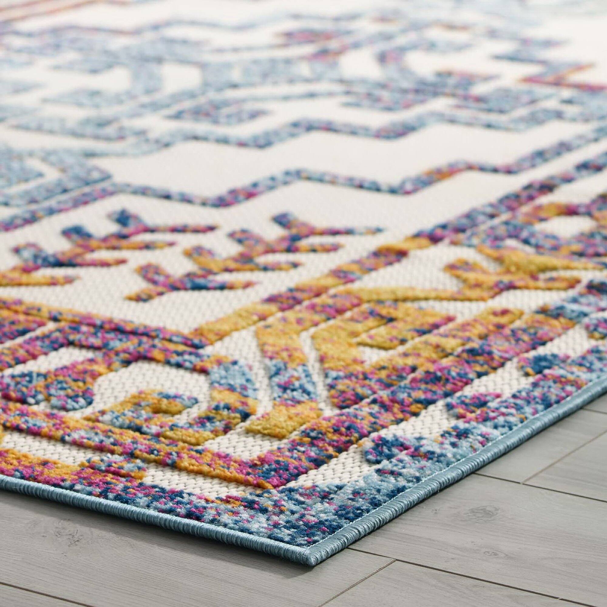 Alt View 2. Modway - Reflect Nyssa Distressed Geometric Southwestern Aztec Indoor/Outdoor Area Rug - Multicolored.