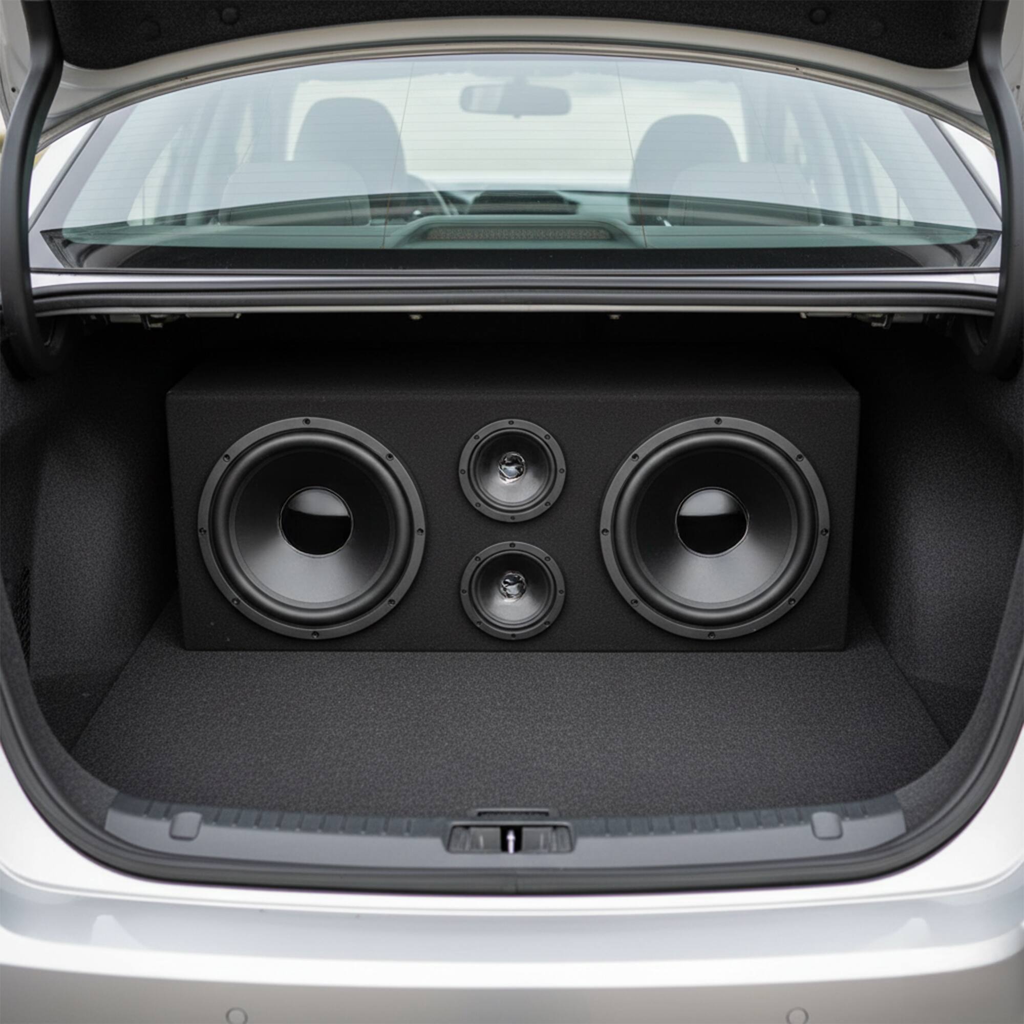 Alt View 7. QPower - Q Power Car Audio Subwoofer Enclosure Box Chuchero For 8" Mids and 3" Tweeters - Black.