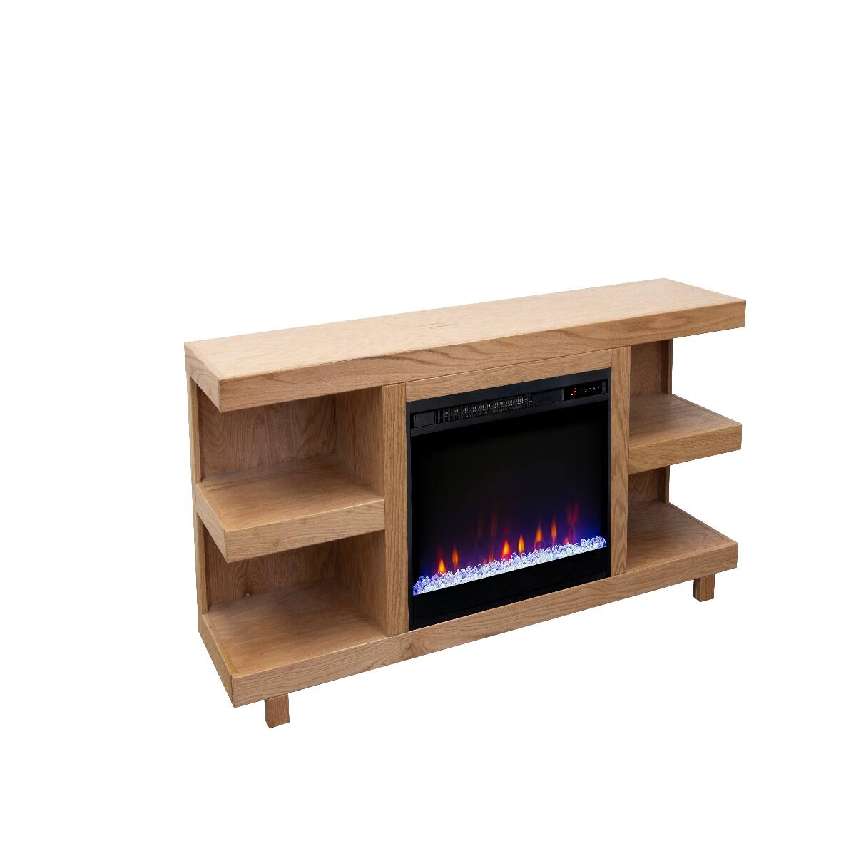 Back. Loheer - Loheer 65 inch fireplace tv stand Natural Wood Electric Fireplace TV Console for 70 Inch TVs - Natural.