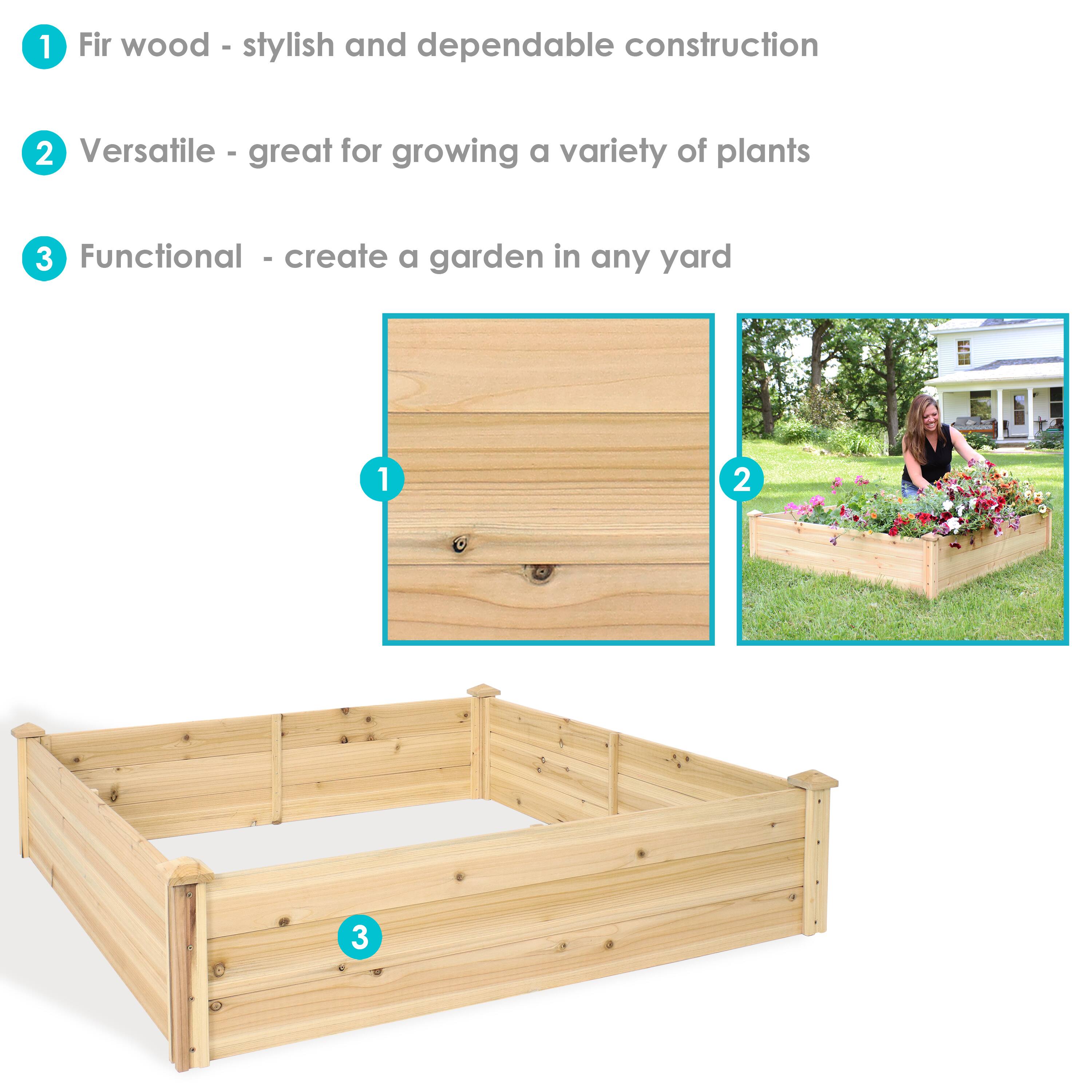 1. Fir wood - stylish and dependable construction
2. Versatile - great for growing a variety of plants
3. Functional - create a garden in any yard