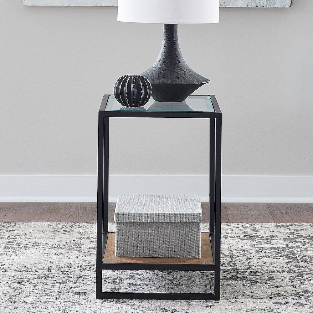 Alt View 2. Liberty Furniture Industries - Bedford Chairside Table for Living Room - Weathered Oak - Weathered Oak.