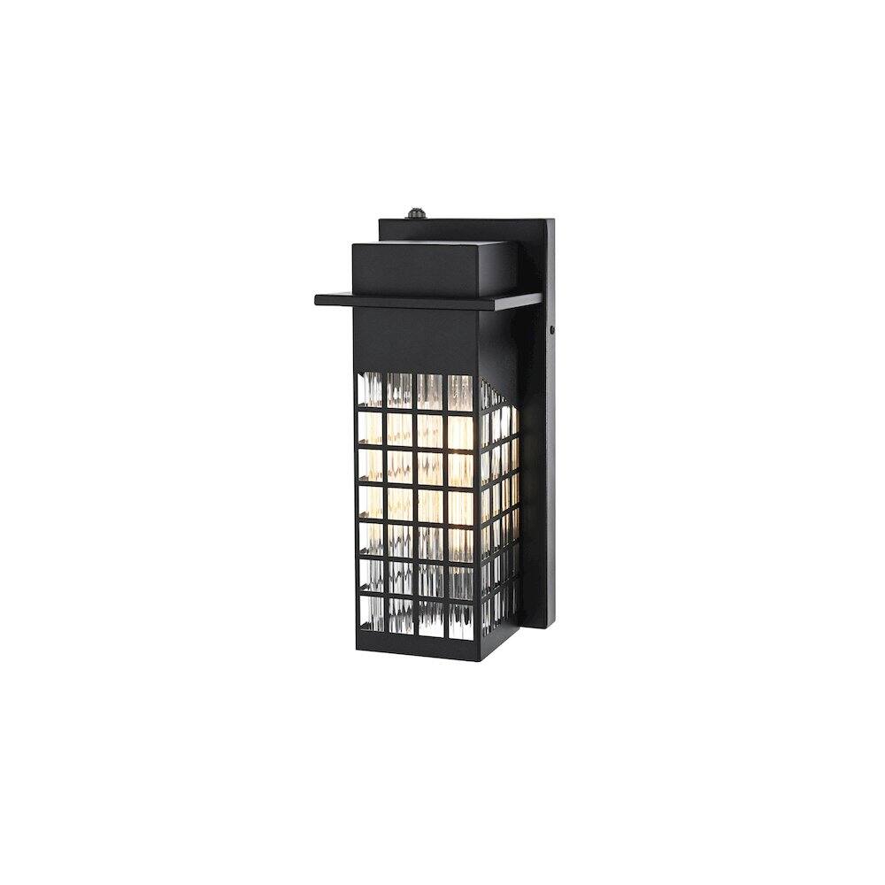 Angle. Elegant Lighting - Palmer 7 inch Outdoor Pendant in Black - Black.