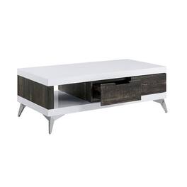 Manhattan Lane - Two Tone Coffee Table with Open Shelf, White and Brown - White, Brown