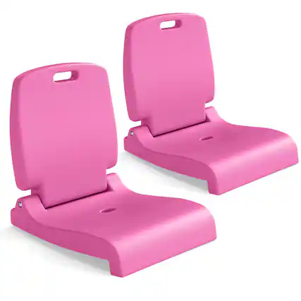 Front. Gymax - Gymax 2PCS Poolside Chairs for Edge of Pool Foldable Outdoor Pool Chair Pink - Pink.