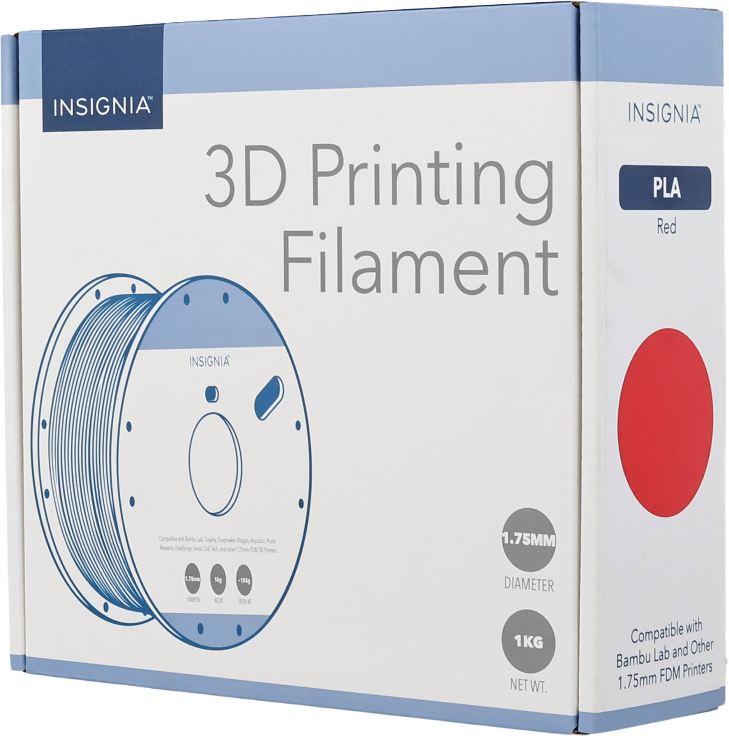 INSIGNIA 3D Printing PLA Red Filament 1.75MM DIAMETER 1KG NET WT. Compatible with Lab and Other Bambu Printers 1.75mm FDM