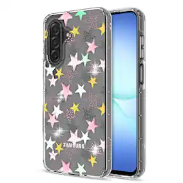 Mybat Pro - Mood Series Case (with Diamonds) for Samsung Galaxy A17 5G / Galaxy A16 5G - Starstruck - Clear