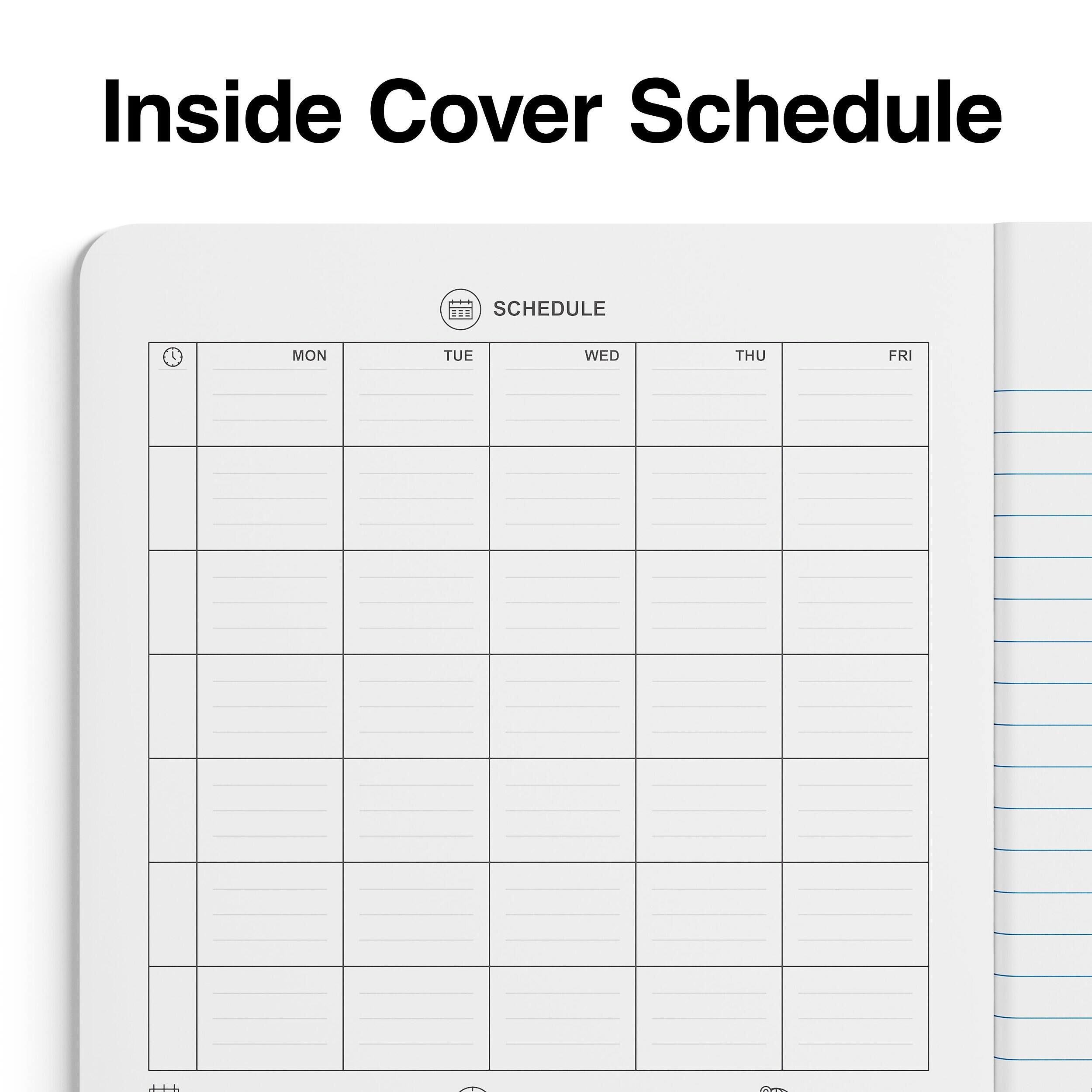 Inside Cover Schedule

SCHEDULE

MON | TUE | WED | THU | FRI